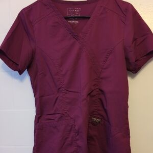 Cherokee Plum V-Neck Medical Scrub Top